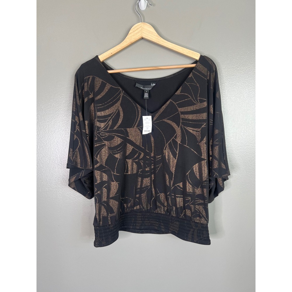 White House Black Market lush garden foil back blouse small nigh out‎ fall